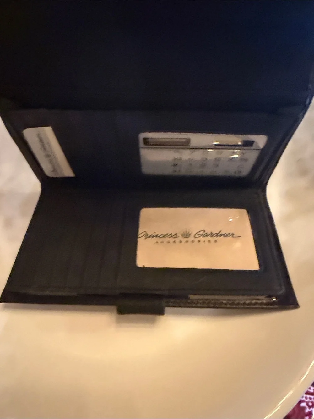 NWT***Princess Gardner BUTTERY SOFT Black Leather Calculator Clutch-Box included